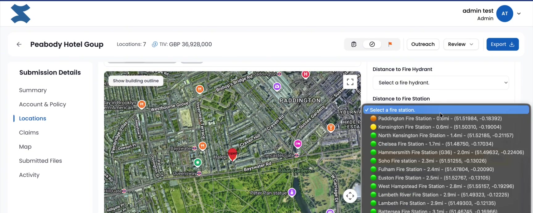 SnapLine processing a live London submission